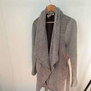 Anthropologie Dolan Northfield Belted Knit Jacket Cardigan - Gray